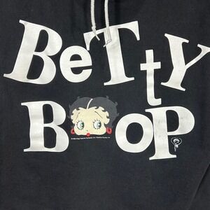 Vintage 90s Betty Boop Cliff Engle‎ Hoodie Sweatshirt Black L/XL Cartoon 1993